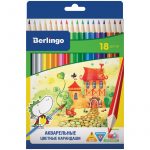 Карандаши акварельные Berlingo "Сказочный город", 18 цветов.