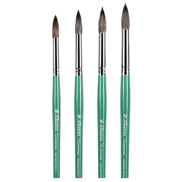 Кисть из нейлона круглая (имитация белки) "Альбатрос", №3.