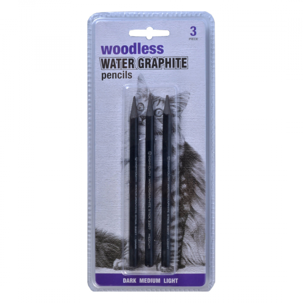 Набор карандашей (акваграфит) в лаке Peroci: светлый,средний, темный.