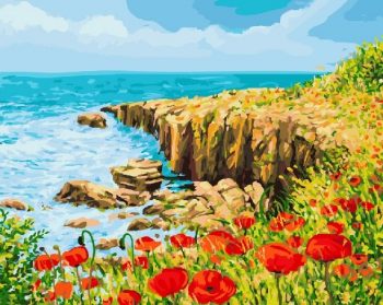 Живопись по номерам "Маки у моря", 40х50см