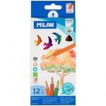 Карандаши акварельные Milan c кистью, 12 цветов.