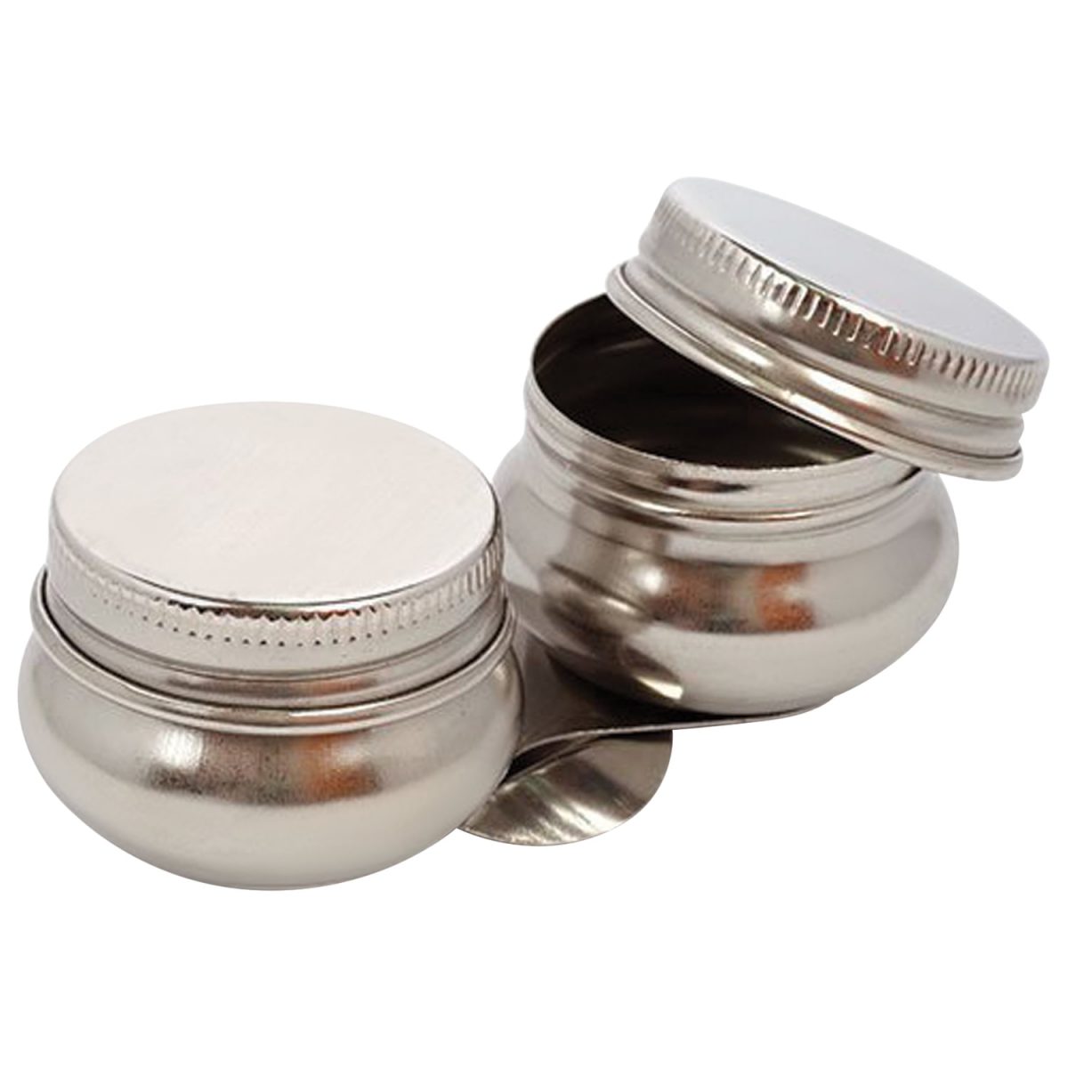 Масленка двойная, металлическая с крышкой.