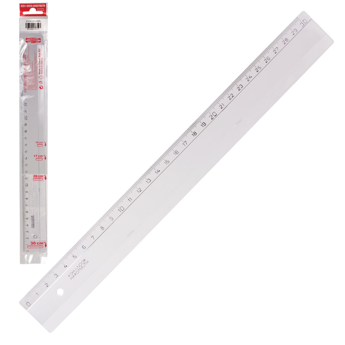 Линейка 30см, пластик.