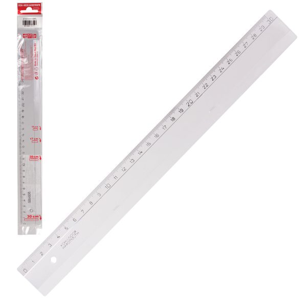 Линейка 30см, пластик.