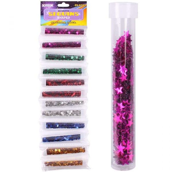 Блестки Darvish фигурные в пластиковой банке Красные, 4г