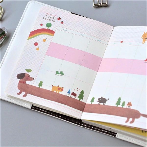 Ежедневник на кнопке "Фламинго" А6, 78 листов.