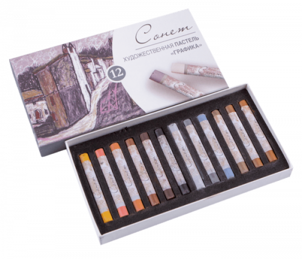 Набор художественной пастели Сонет "Графика", 12 цветов