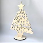 Деревянная ёлочка из слов, 30см.