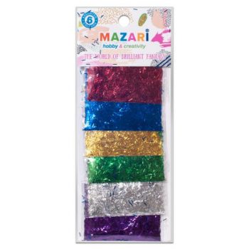 Блестки MAZARI набор №5, 6 цветов, 3гр.