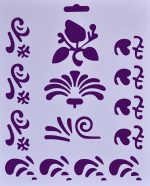 Трафарет пластиковый, бабочки, колибри, размер 25,5х20,5 см