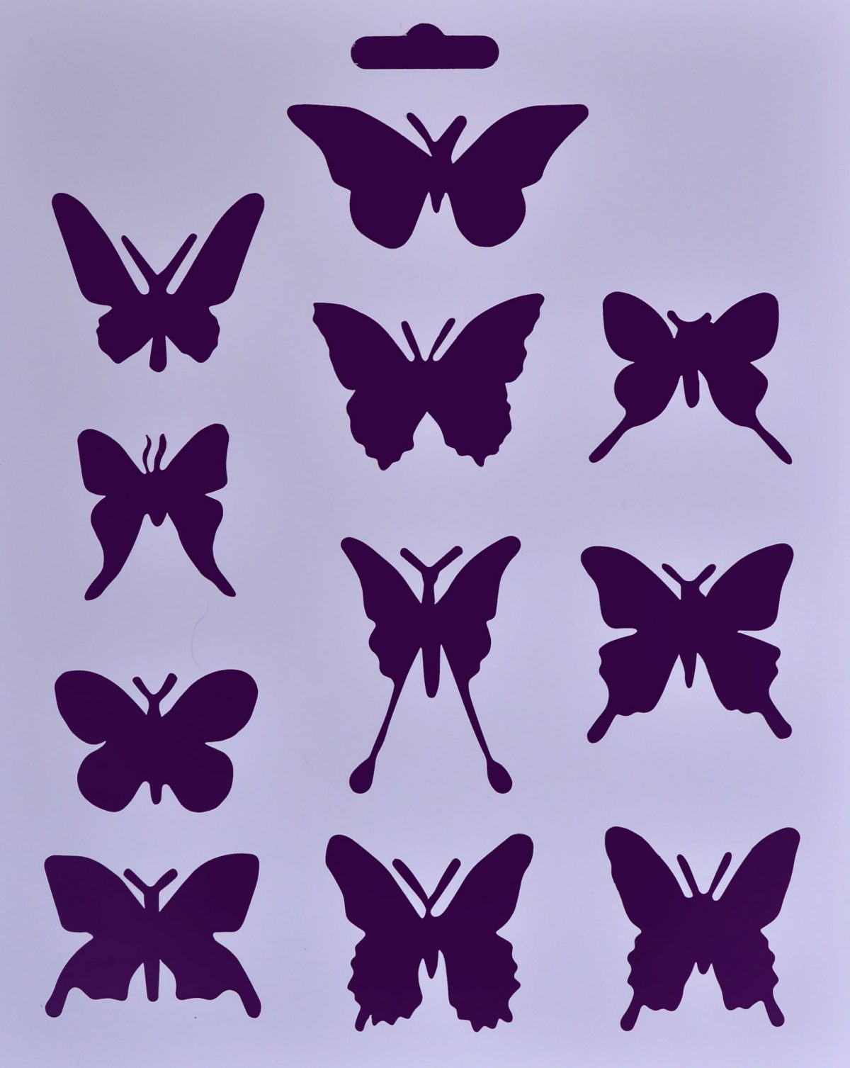 Трафарет пластиковый, бабочки, размер 25,5х20,5 см