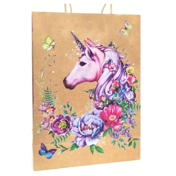 Пакет подарочный "Единорог", 26х36х11см.