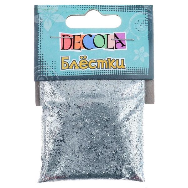 Блестки Decola декоративные "Серебро", 0.2мм.