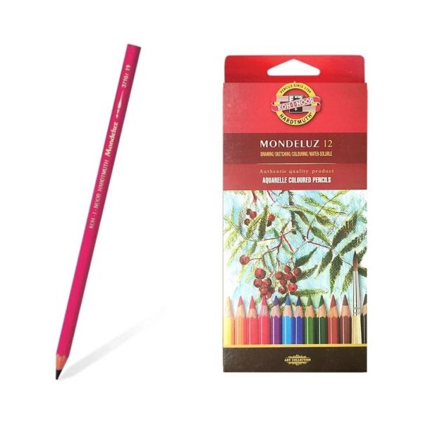 Набор акварельных карандашей Koh-I-Noor Mondeluz в картоне, 12 цветов.