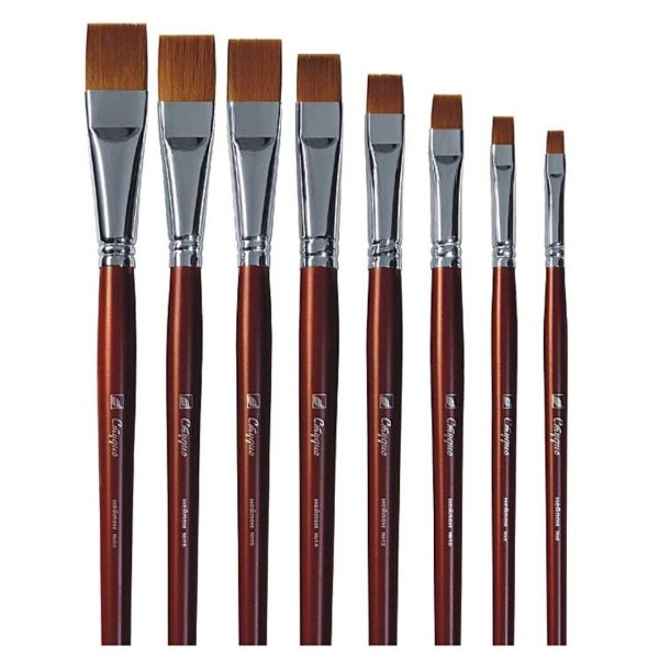 Кисть из нейлона плоская (укороченный волос) "Студио", №12.