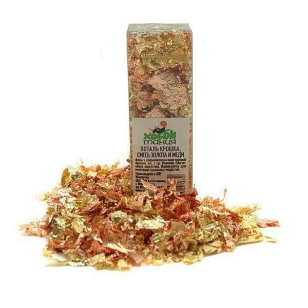Поталь "Золото/Медь", крупная крошка, 1гр.