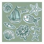 Бумага для скрапбукинга Decola "Морская тема №7", 15х15см.