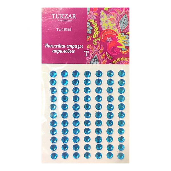 Стразы-наклейки TUKZAR Голубые, 77шт.