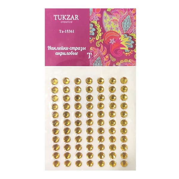 Стразы-наклейки TUKZAR Желтые, 77шт.