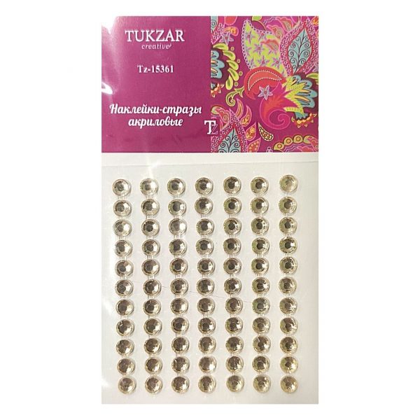 Стразы-наклейки TUKZAR Золотые, 77шт.