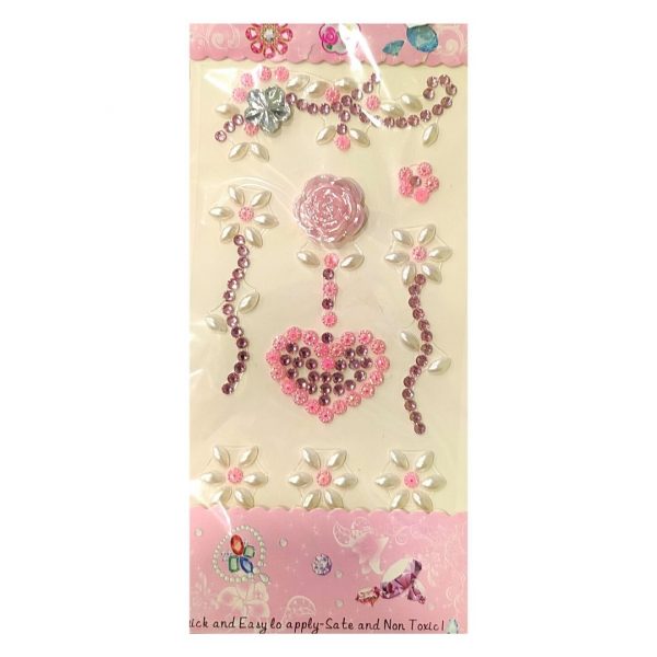 Стразы-наклейки ALINGAR "Сердечки", Розовые.