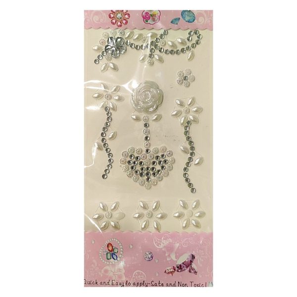 Стразы-наклейки ALINGAR "Сердечки", Серебро.