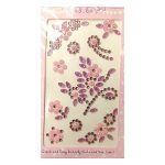 Стразы-наклейки ALINGAR "Цветы", Розовые.