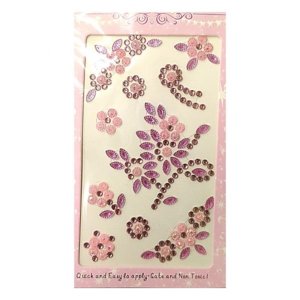 Стразы-наклейки ALINGAR "Цветы", Розовые.