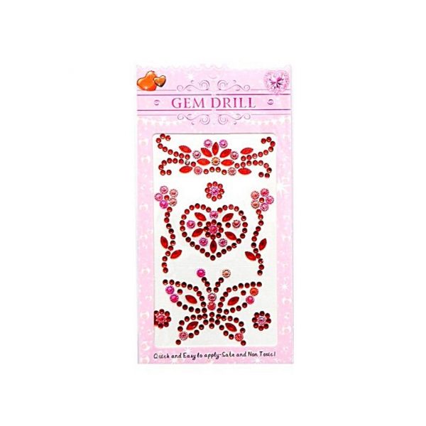 Стразы-наклейки ALINGAR "Бабочка", Красные.