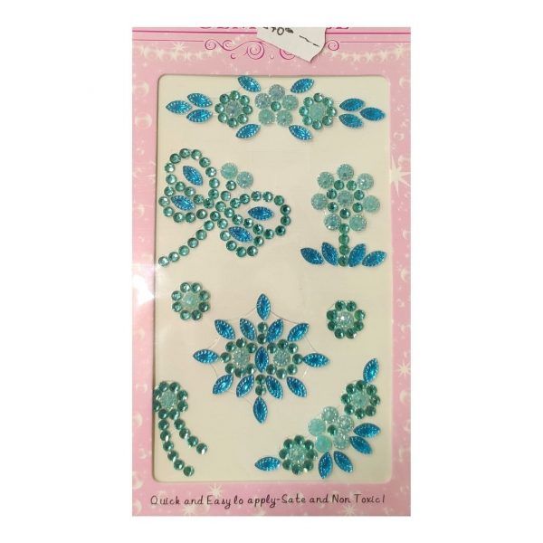 Стразы-наклейки ALINGAR "Ассорти", Голубые.