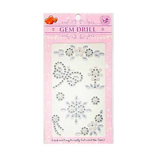 Стразы-наклейки ALINGAR "Ассорти", Серебро.