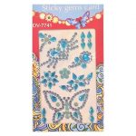 Стразы-наклейки Darvish "Узоры", Бабочка голубая.