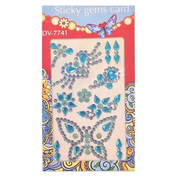 Стразы-наклейки Darvish "Узоры", Бабочка голубая.