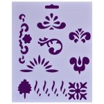 Трафарет пластиковый "Растительный орнамент", 25,5х20,5см.