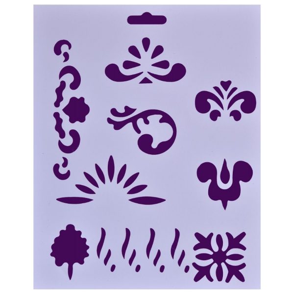 Трафарет пластиковый "Растительный орнамент", 25,5х20,5см.