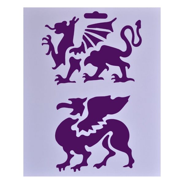 Трафарет пластиковый "Драконы", 25,5х20,5см.