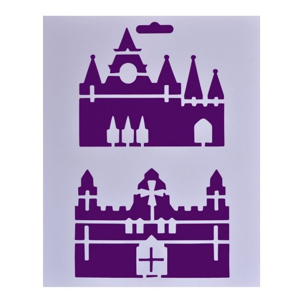 Трафарет пластиковый "Замки", 25,5х20,5см.