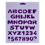 Трафарет пластиковый "Латинские печатные буквы и цифры", 25,5х20,5см.