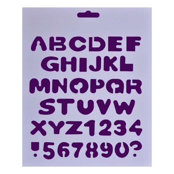 Трафарет пластиковый "Латинские печатные буквы и цифры", 25,5х20,5см.