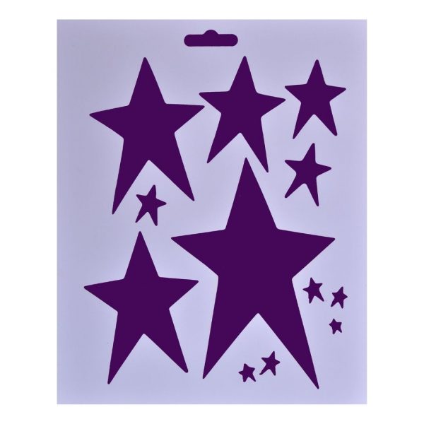 Трафарет пластиковый "Звезды 1", 25,5х20,5см.