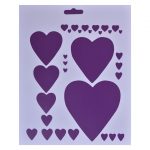 Трафарет пластиковый "Сердца", 25,5х20,5см.