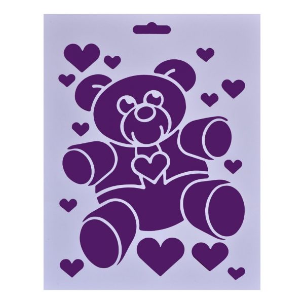 Трафарет пластиковый "Плюшевый мишка", 25,5х20,5см.
