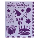 Трафарет пластиковый "День рождения", 25,5х20,5см.