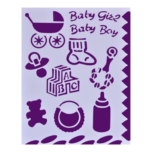 Трафарет пластиковый "Новорожденный", 25,5х20,5см.