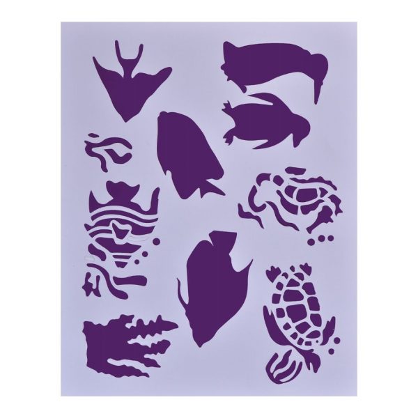 Трафарет пластиковый "Морские мотивы", 25,5х20,5см.