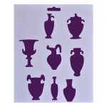 Трафарет пластиковый "Вазы" 25,5х20,5см.