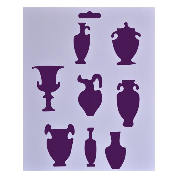 Трафарет пластиковый "Вазы" 25,5х20,5см.