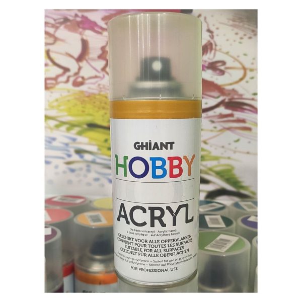 Ghiant Акриловая краска в аэрозоле Hobby, 150 мл, хром желтый