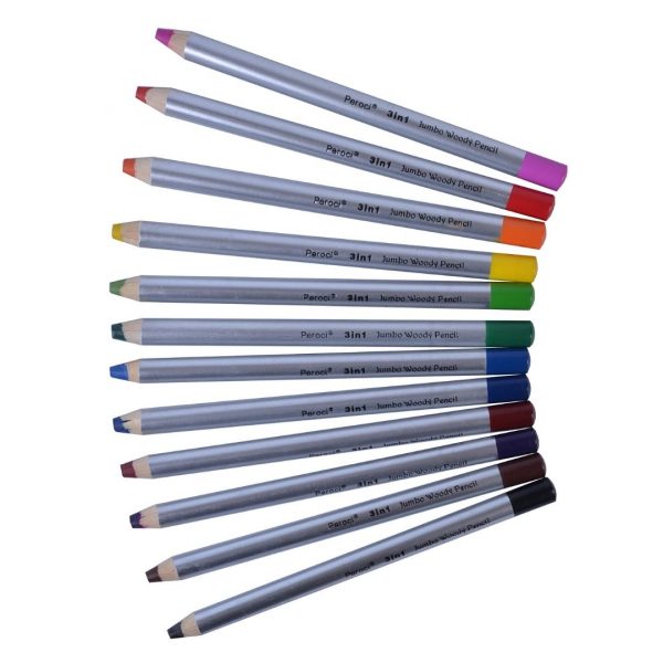 Набор специальных карандашей серия "3в1" (художественный/акварельный/восковый), 12 шт