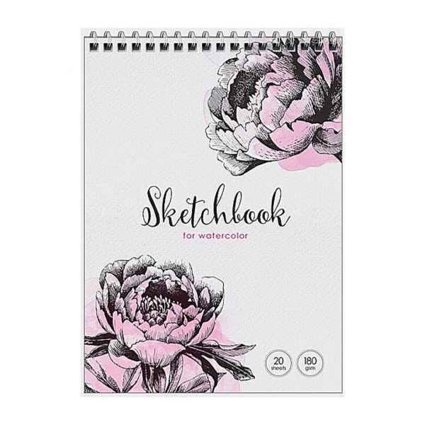 Скетчбук-блокнот для акварели на гребне "Нежность" А5, 20 листов, 180г/м2